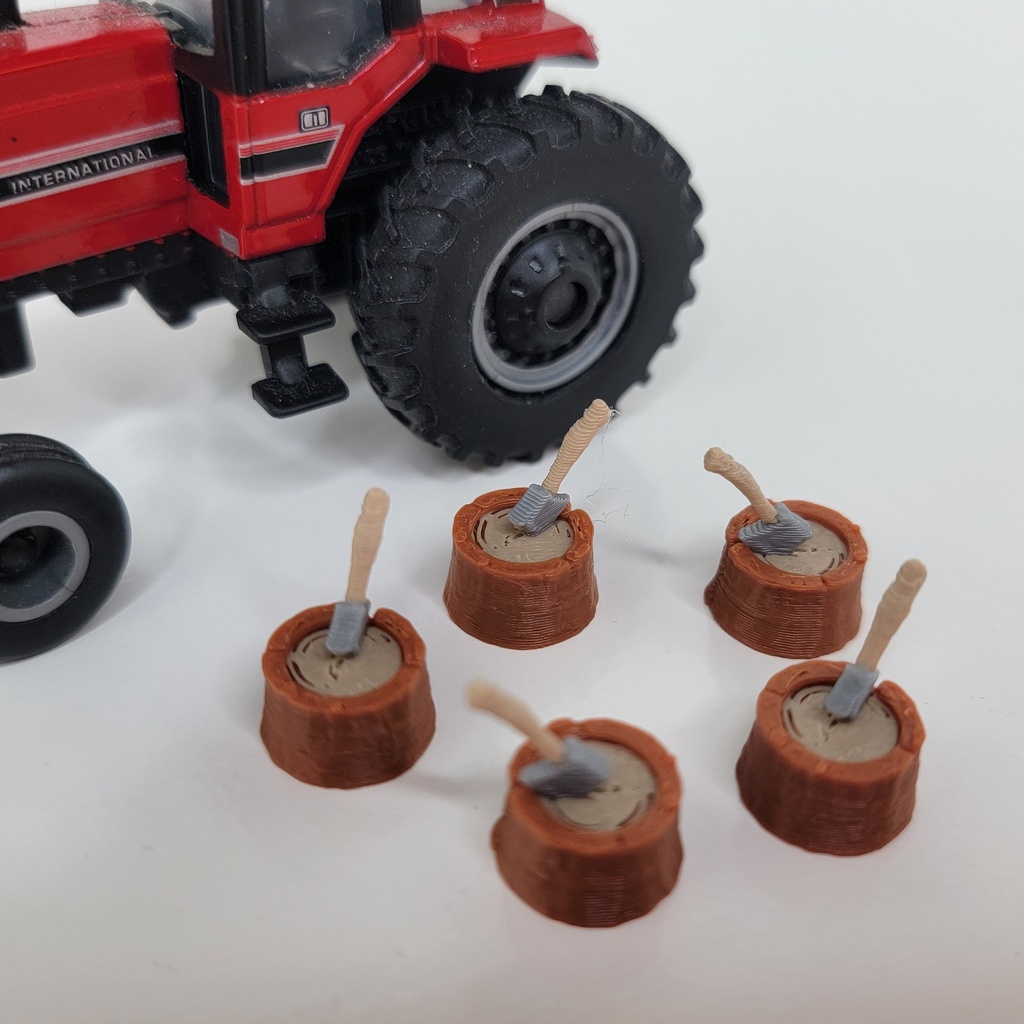 1/64 Axe on a Stump, 5 Pack - MVT60003-064