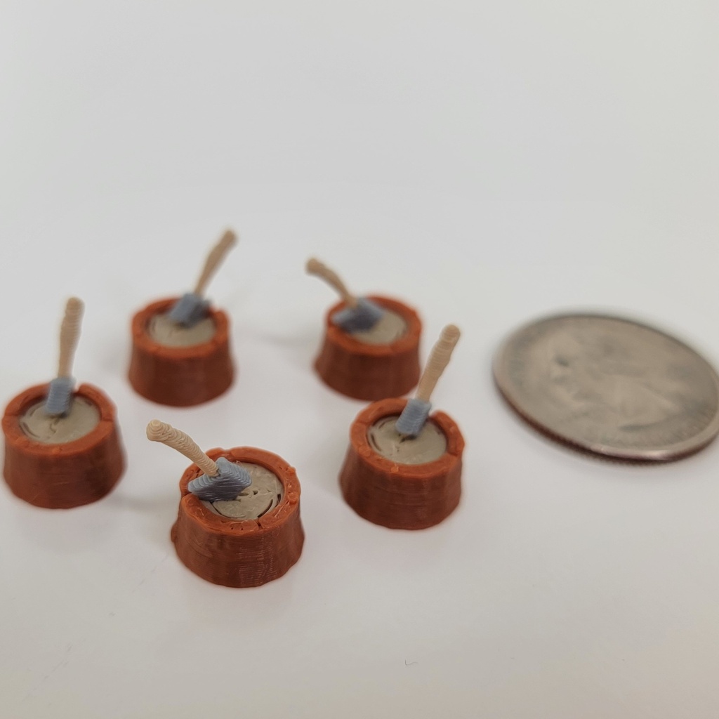 1/64 Axe on a Stump, 5 Pack - MVT60003-064