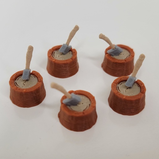 [MVT60003-064] 1/64 Axe on a Stump, 5 Pack - MVT60003-064