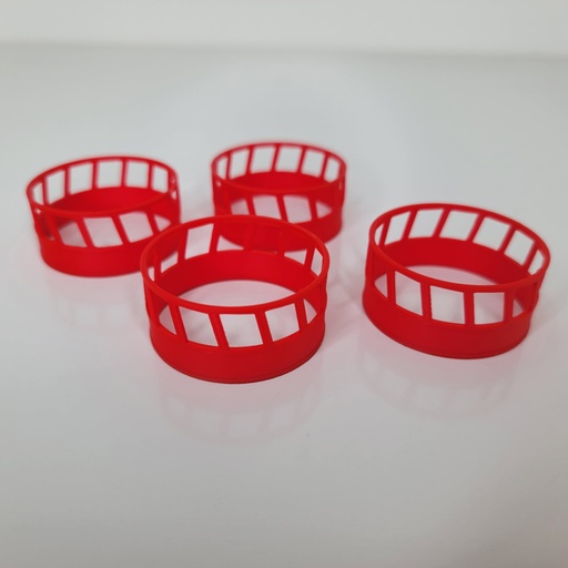 [MVT60010-RD-064] 1/64 Round Bale Feeder, Red, 4 Pack - MVT60010-RD-064
