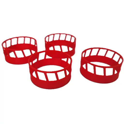 [RWM60010-RD-064] 1/64 Round Bale Feeder, Red, 4 Pack - RWM60010-RD-064